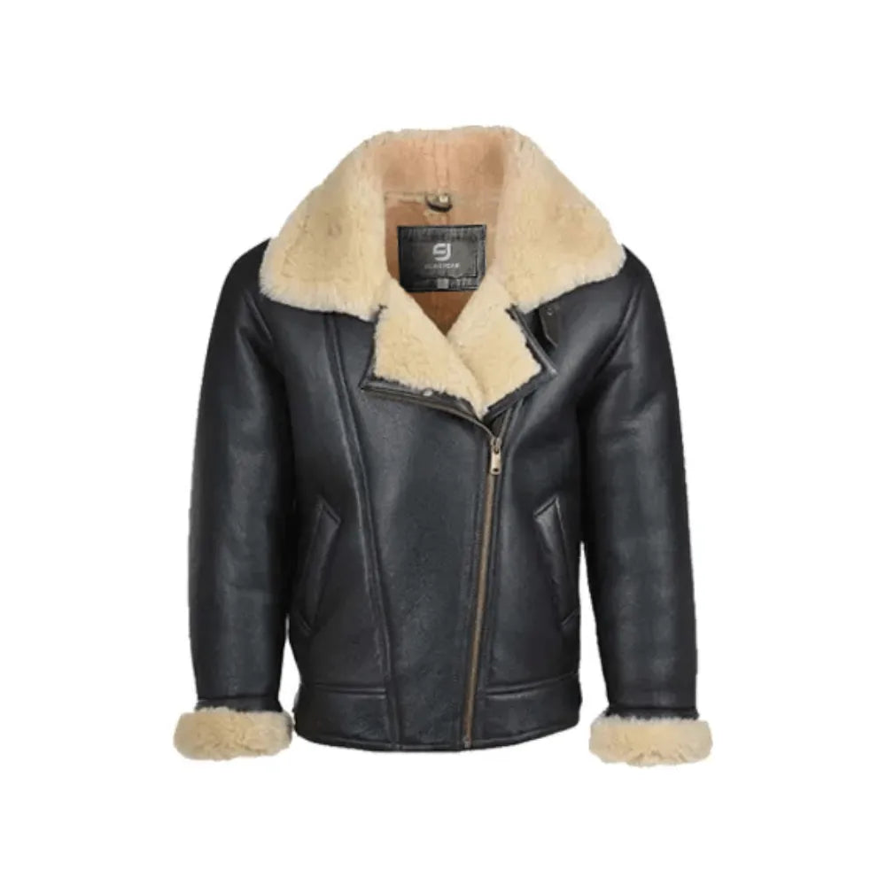 Unisex Aviator B3 Bomber Shearling Fur Leather Jacket