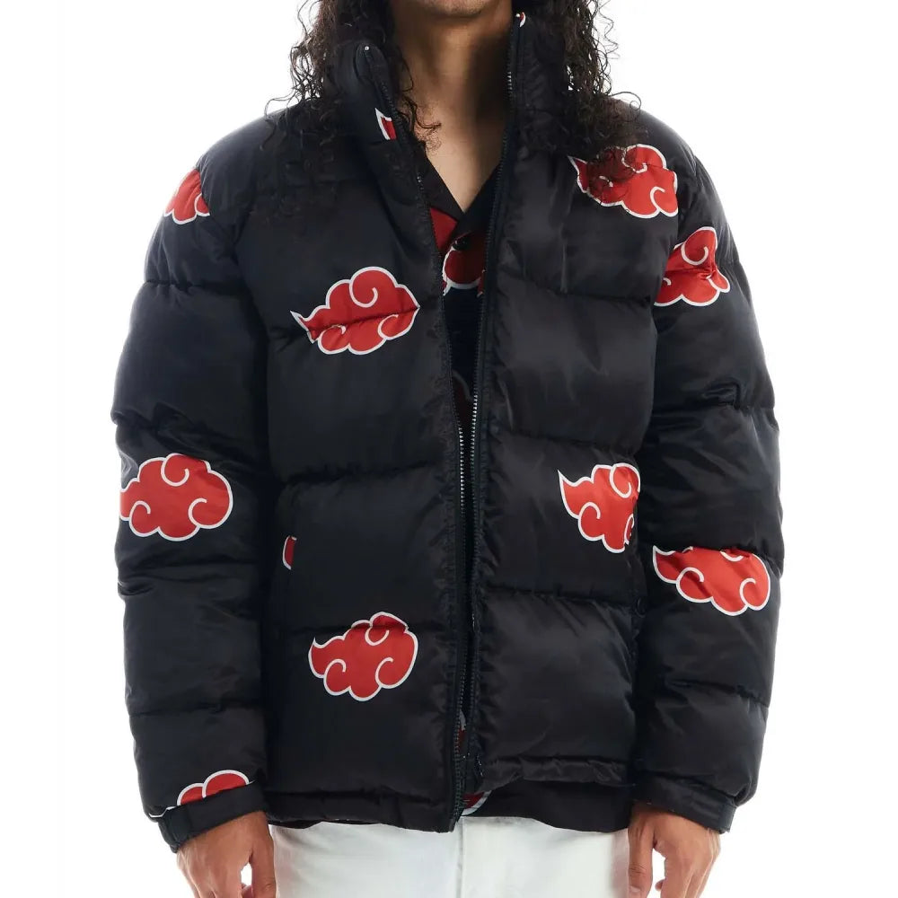 Anime Character Naruto Akatsuki Black Unisex Puffer Jacket