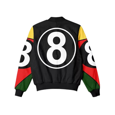 Vintage 8 ball Pool Jacket | Black and White Parachute Bomber Jacket