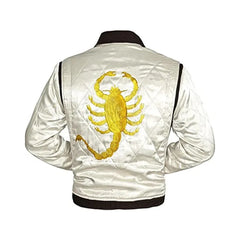 Drive Ryan Gosling Scorpion Satin White Jacket