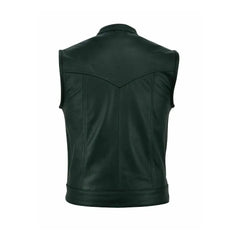XPRO Mens Harley Cowhide Leather Biker Vest