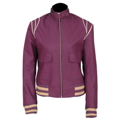 Alison Brie Purple Glow Leather Ruth Wilder Jacket