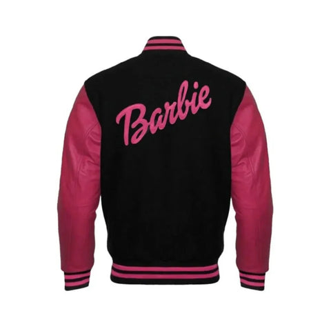 Barbie Pink Leather Jacket | Varsity Leather Jacket