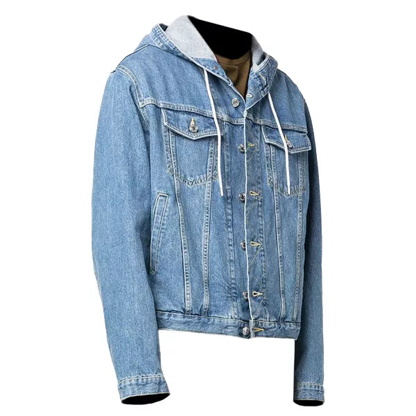 Blue Hooded Denim Jacket