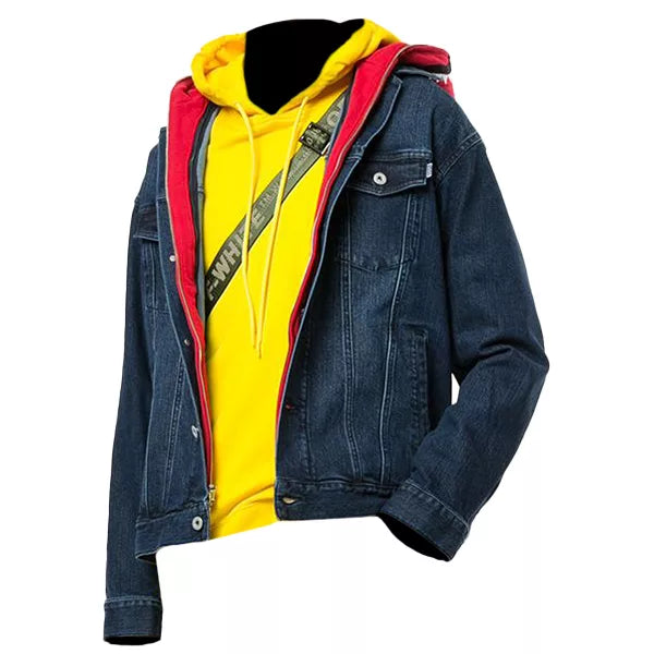 Red And Blue Denim Jacket