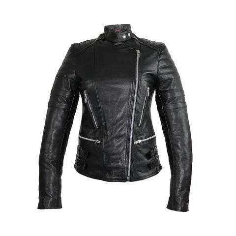 Women Retro Motorcycle Biker Leather Jacket