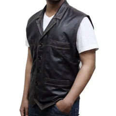 Cullen Bohannon Hell On Wheel TV Series Real Leather Cowboy Vest