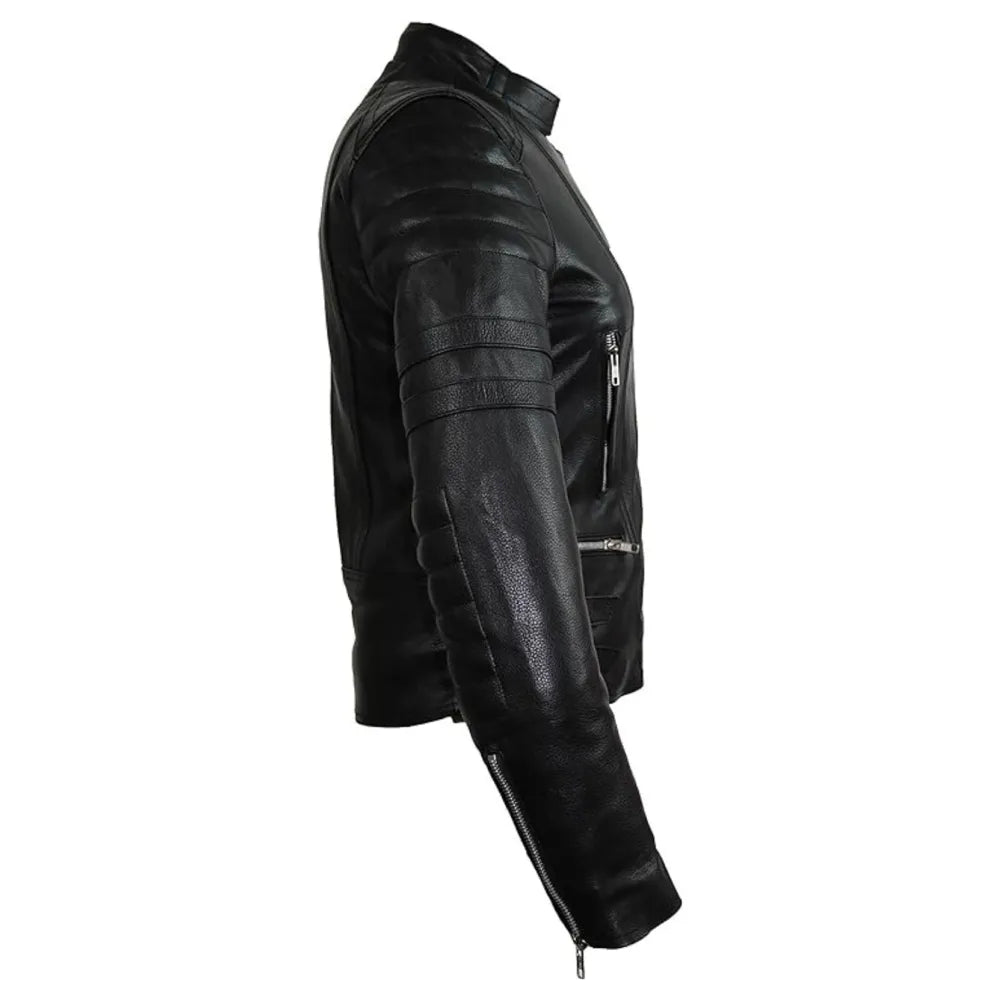 Women Retro Motorcycle Biker Leather Jacket