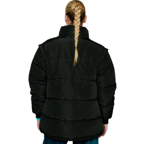 Women's Oversized Black Puffer Parachute Jacket