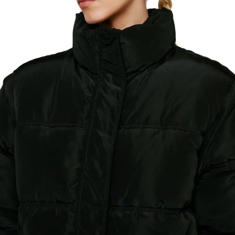 Women's Oversized Black Puffer Parachute Jacket