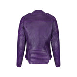 Women's Purple Motorcycle Style Motorbike Biker Leather jacket