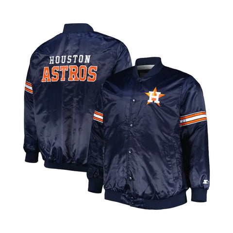 Houston Astros Pick & Roll Chicago Bears Navy Blue Bomber Jacket