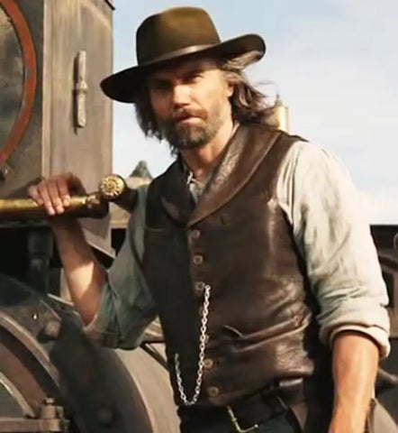 Hell on Wheels TV Series Cullen Bohannon Cowboy Real Leather Mens Vest