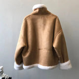 Women Aviator Faux Fur Winter Jacket