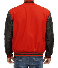 Walton Black & Red Leather Varsity Jacket