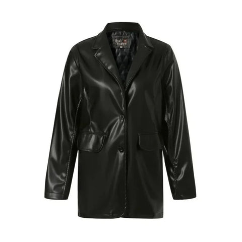 Women's Vintage Style Oversized Leather Coat