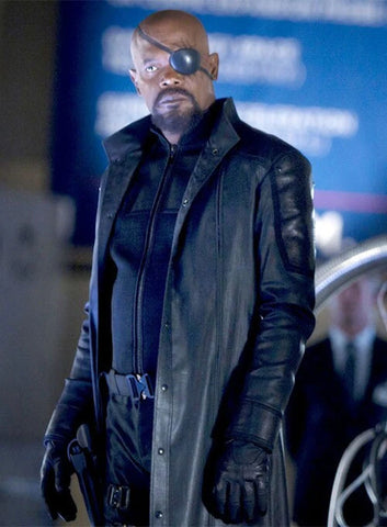 Nick Fury Black Trench Coat | Avengers Leather Coat