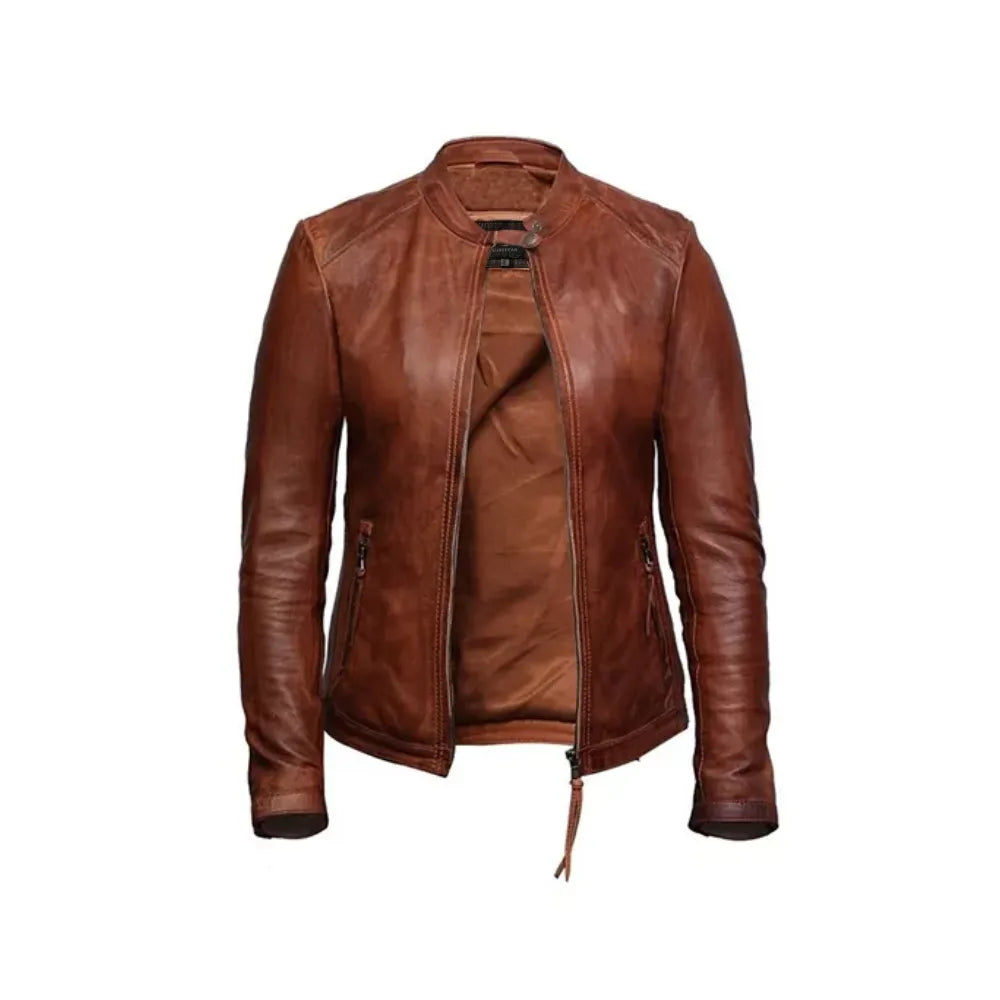 Women Slimfit Sheepskin Leather Jacket