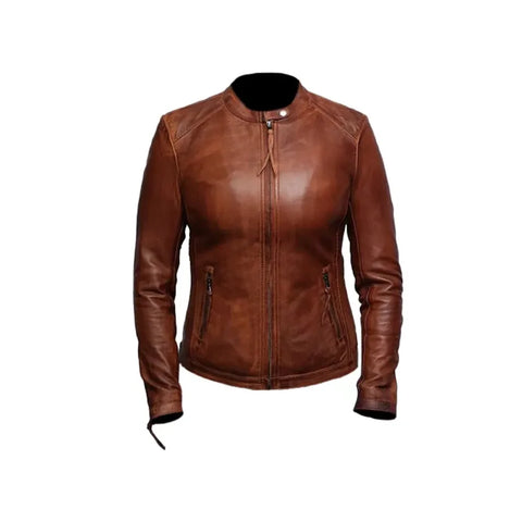 Women Slimfit Sheepskin Leather Jacket