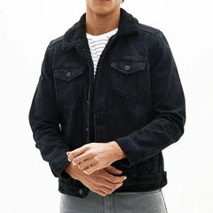 Denim Jacket With Fur | Men's Vintage Style Jacket