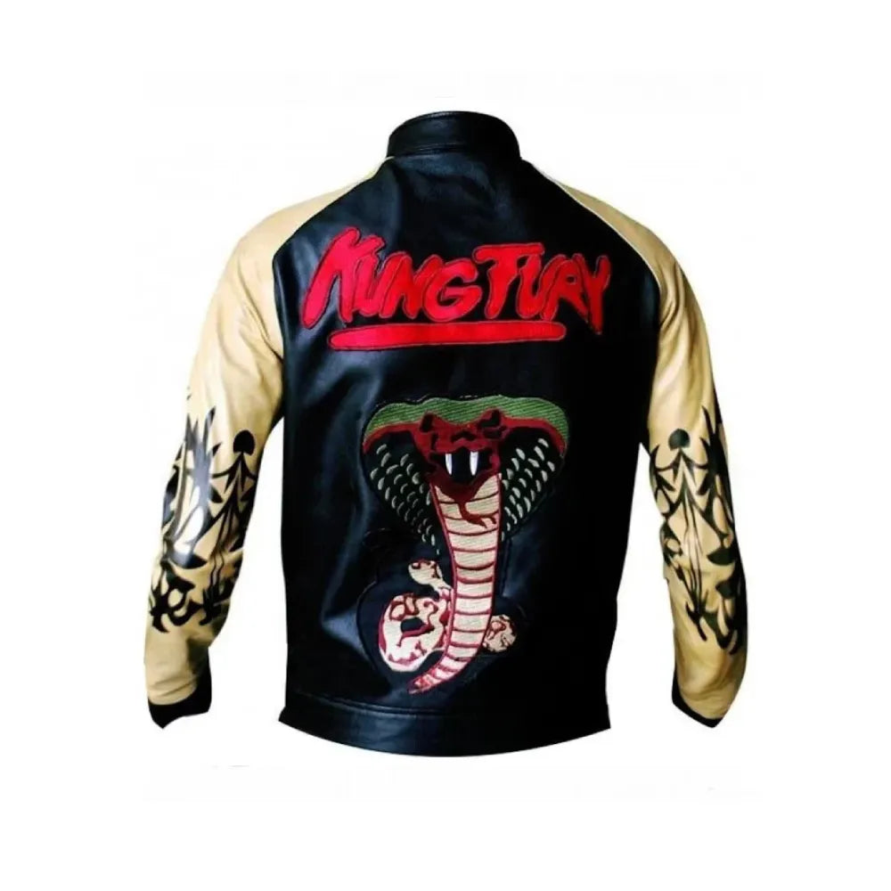 Kung Fury Jacket | David Hasselhoff Cobra Leather Jacket