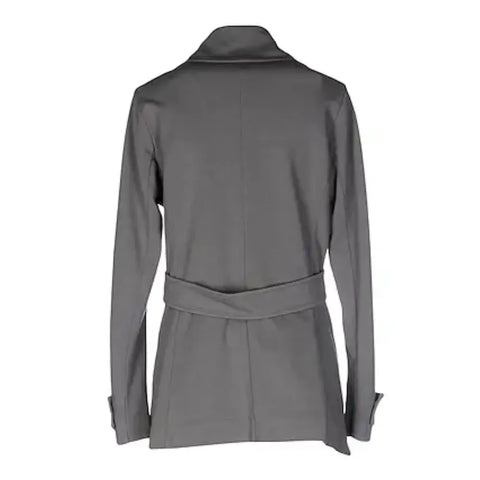 Womens Grey Double Breasted Blazer