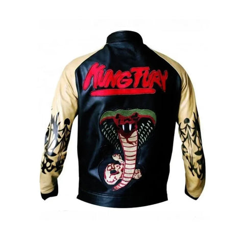 Kung Fury Jacket | David Hasselhoff Cobra Leather Jacket