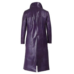 Joker Suicide Squad Purple Leather Trench Coat