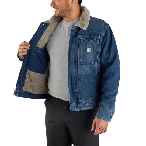 Relaxed Fit Denim Sherpa-Lined Jacket