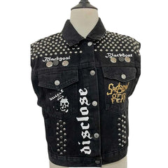 Juice Wrld Black Studded Denim Vest