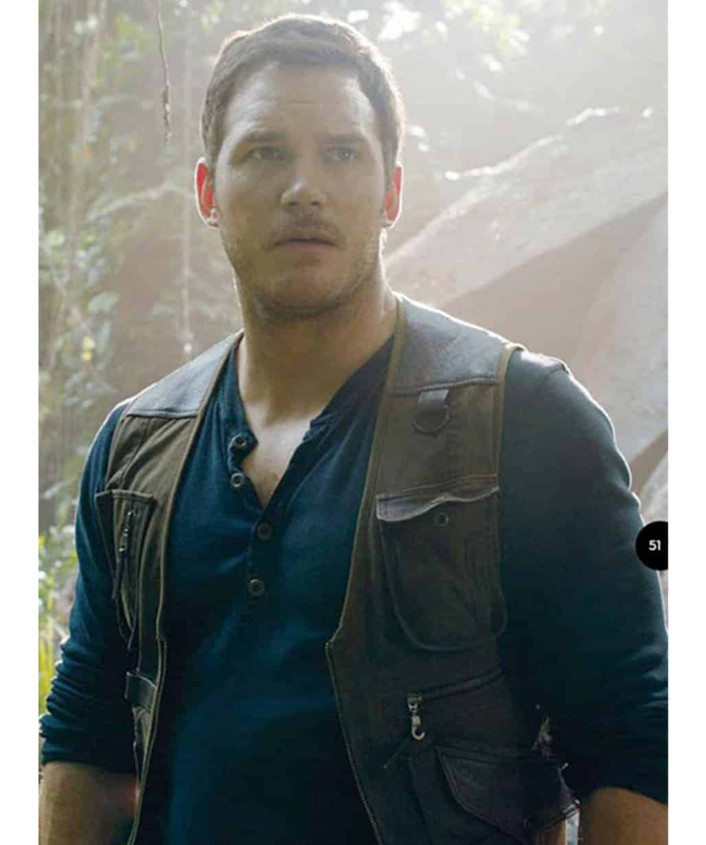 Jurassic World Chris Pratt Owen Grady Brown Vest