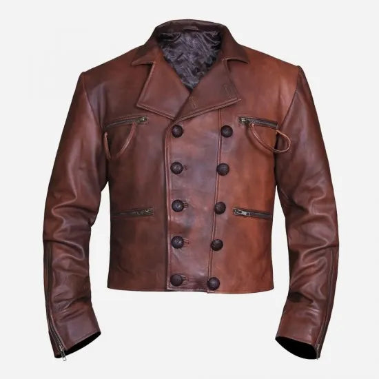 JASON MOMOA JUSTICE LEAGUE AQUAMAN DISTRESSED BROWN LEATHER JACKET