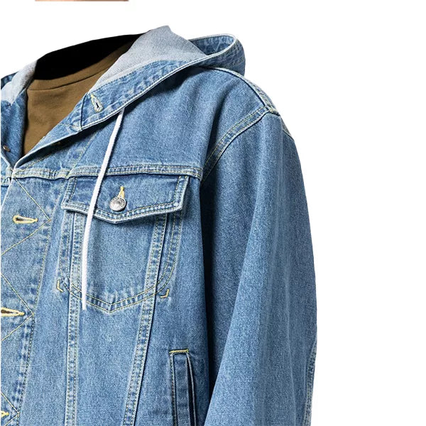 Blue Hooded Denim Jacket