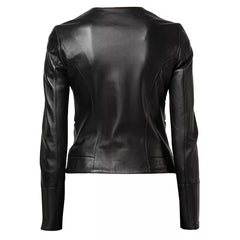 Ladies Leather Jacket Black
