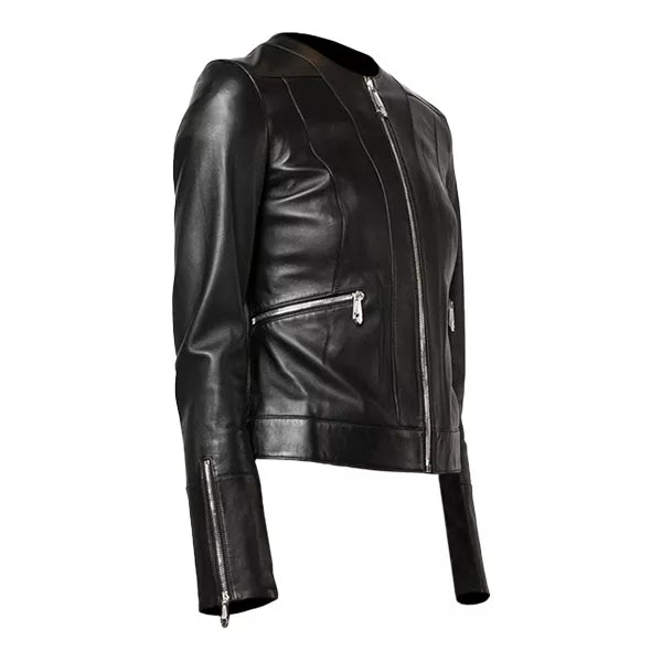 Ladies Leather Jacket Black