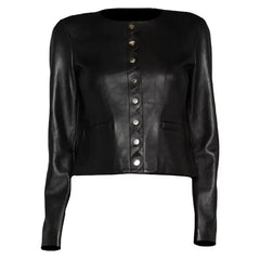 Womens Scallop Edge Leather Jacket