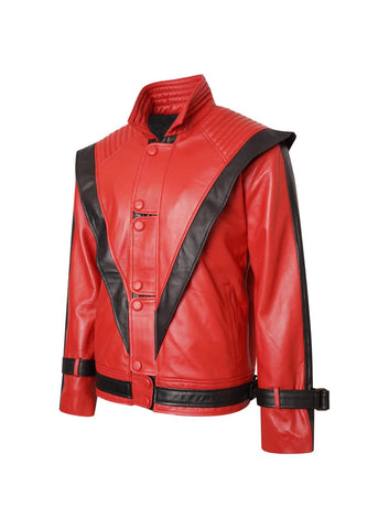 Michael Jackson Thriller Red Leather Jacket