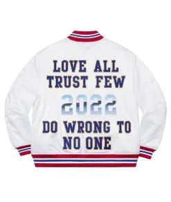 Supreme Love All Trust Few 2022 Do Wrong To No One Satin Jacket