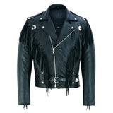 Marlon Brando Fringed Tassel Biker Leather Jacket
