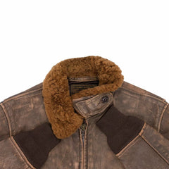 Men Usn Us Navy Aviator Air Forces G-1 Military Flight Bomber Distressed Brown Jacket