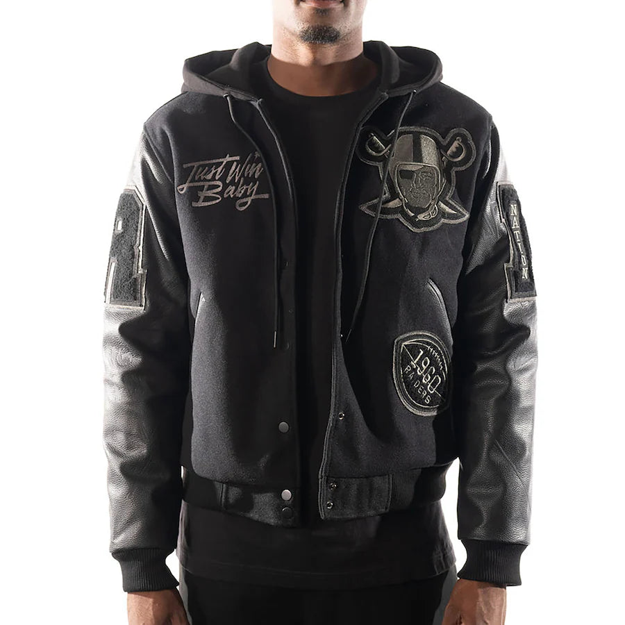 Vintage 1960 Las Vegas Raiders Hooded Bomber Jacket