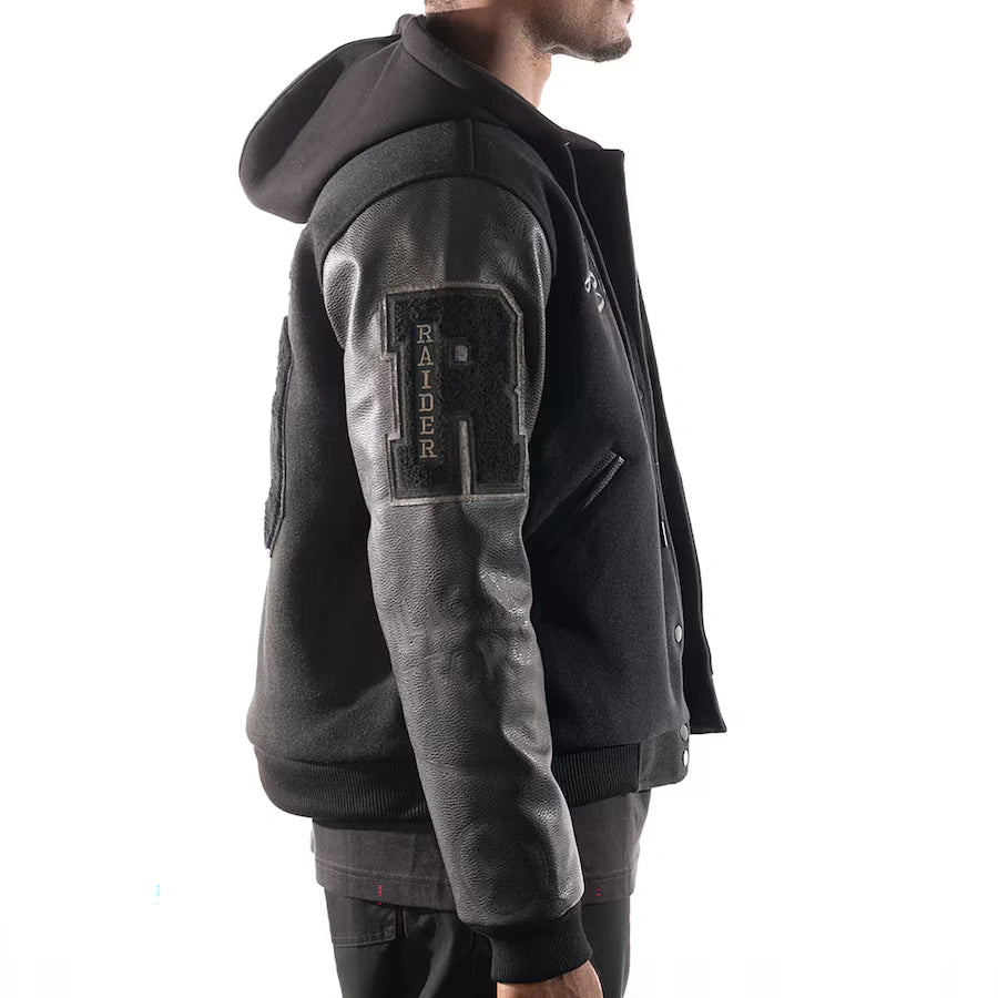 Vintage 1960 Las Vegas Raiders Hooded Bomber Jacket