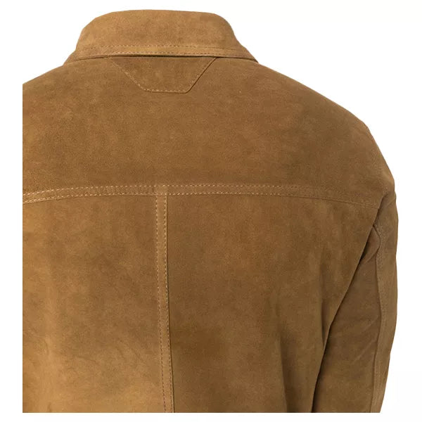 Brown Suede Bomber Leather Jacket Men
