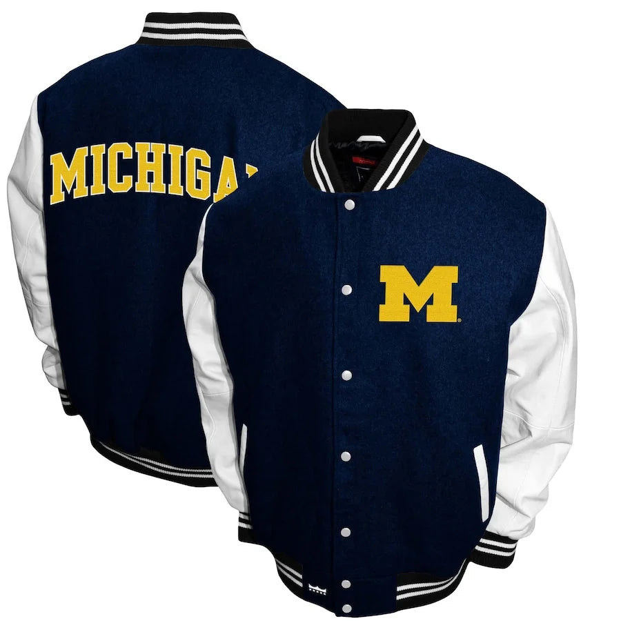 University Of Michigan Bomber Jacket | Wolverine Leather Jacket