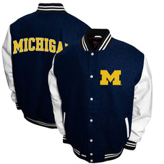 University Of Michigan Bomber Style Varsity Wolverine Jacket