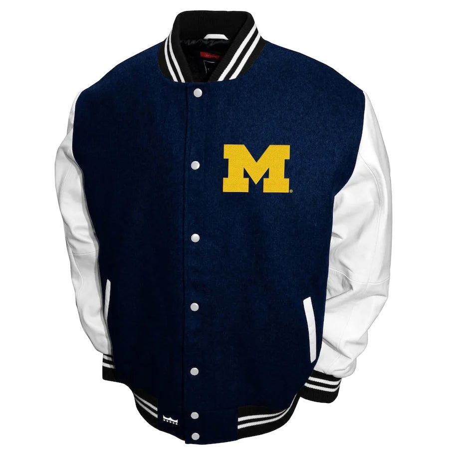 University Of Michigan Bomber Style Varsity Wolverine Jacket