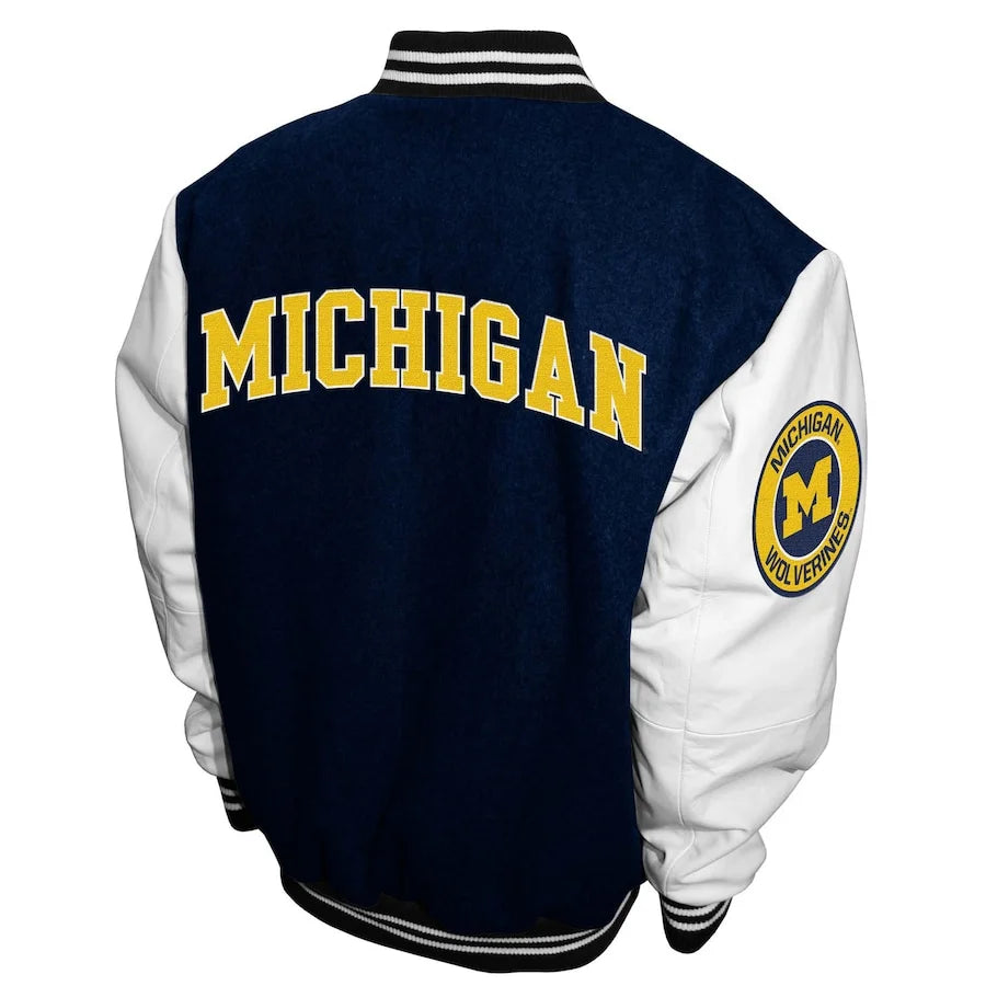 University Of Michigan Bomber Jacket | Wolverine Leather Jacket