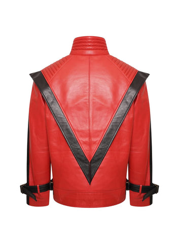 Michael Jackson Thriller Red Leather Jacket