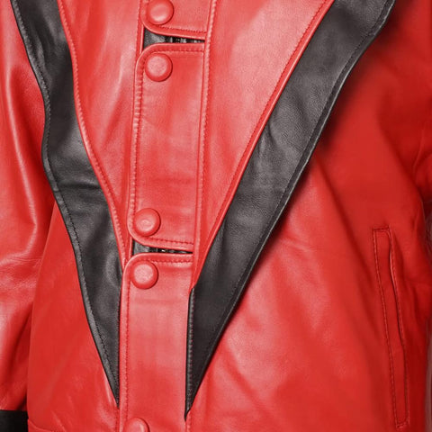 Michael Jackson Thriller Red Leather Jacket