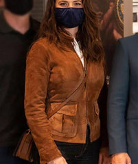 Mission Impossible 7 Hayley Atwell Suede Leather Jacket